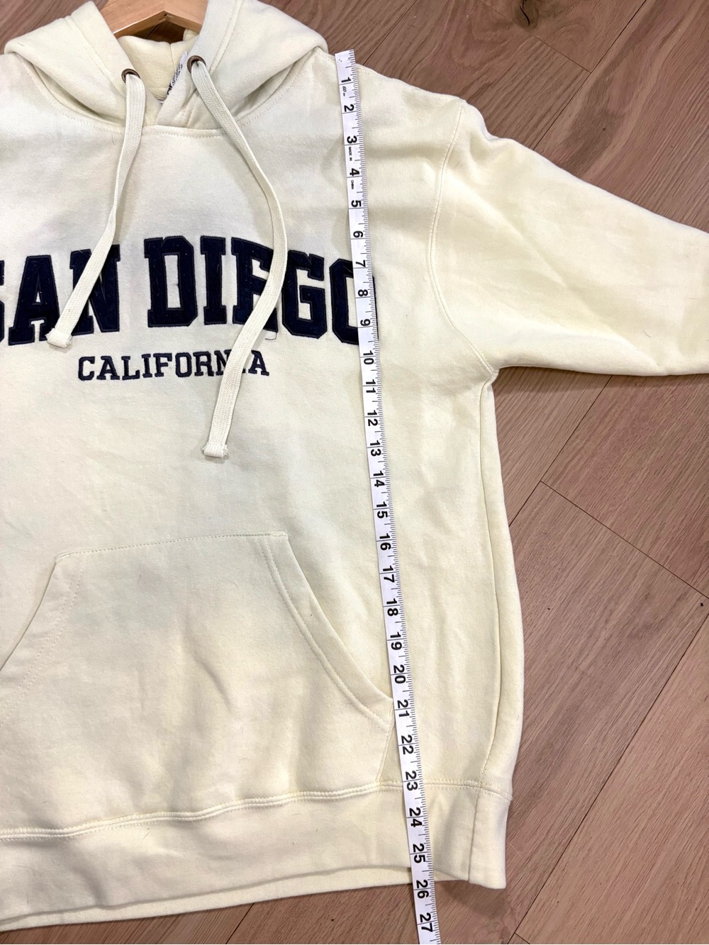 Pacific & Co San Diego California Cream Hoodie Sweatshirt Medium - Picture 10 of 10